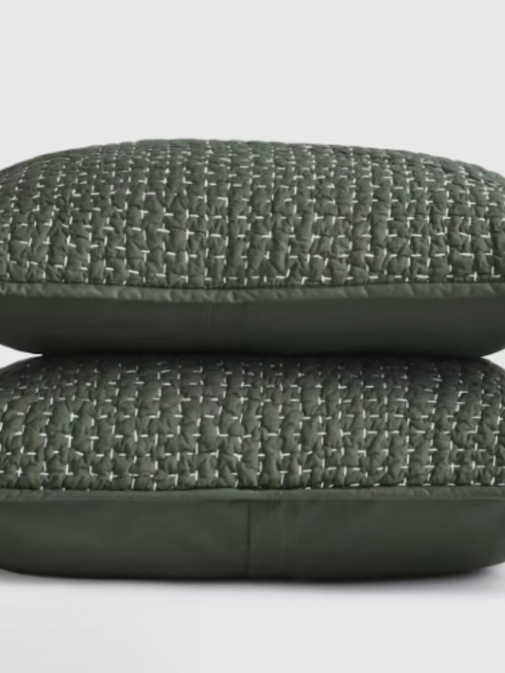 Organic Cotton Hand Stitched Quilted Sham Set King Pine